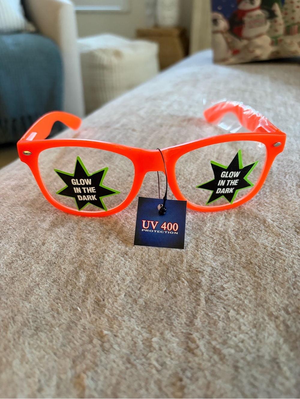 Glow-in-the-Dark Orange Sunglasses - Neon Orange with UV400 Protection New